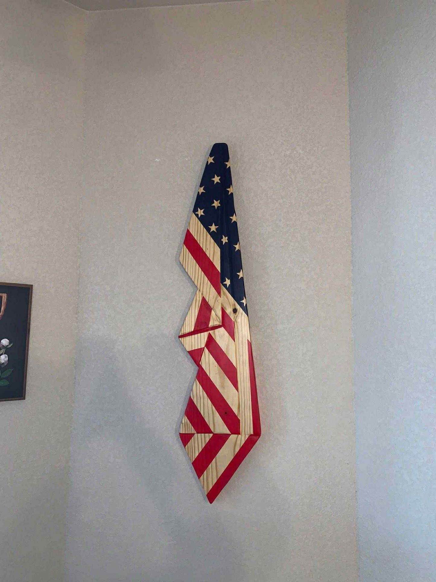 Carved Draped American Flag