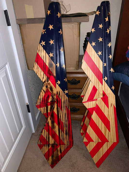 Carved Draped American Flag